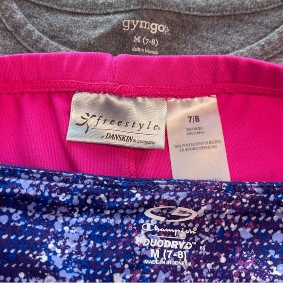 Gymboree Athletic Top, Champion Leggings & Shorties Girls Size Medium (7-8) - Picture 13 of 14